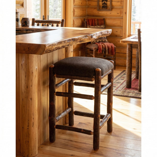 Hickory Backless Square Stool