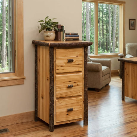 Hickory 3 Drawer File Cabinet