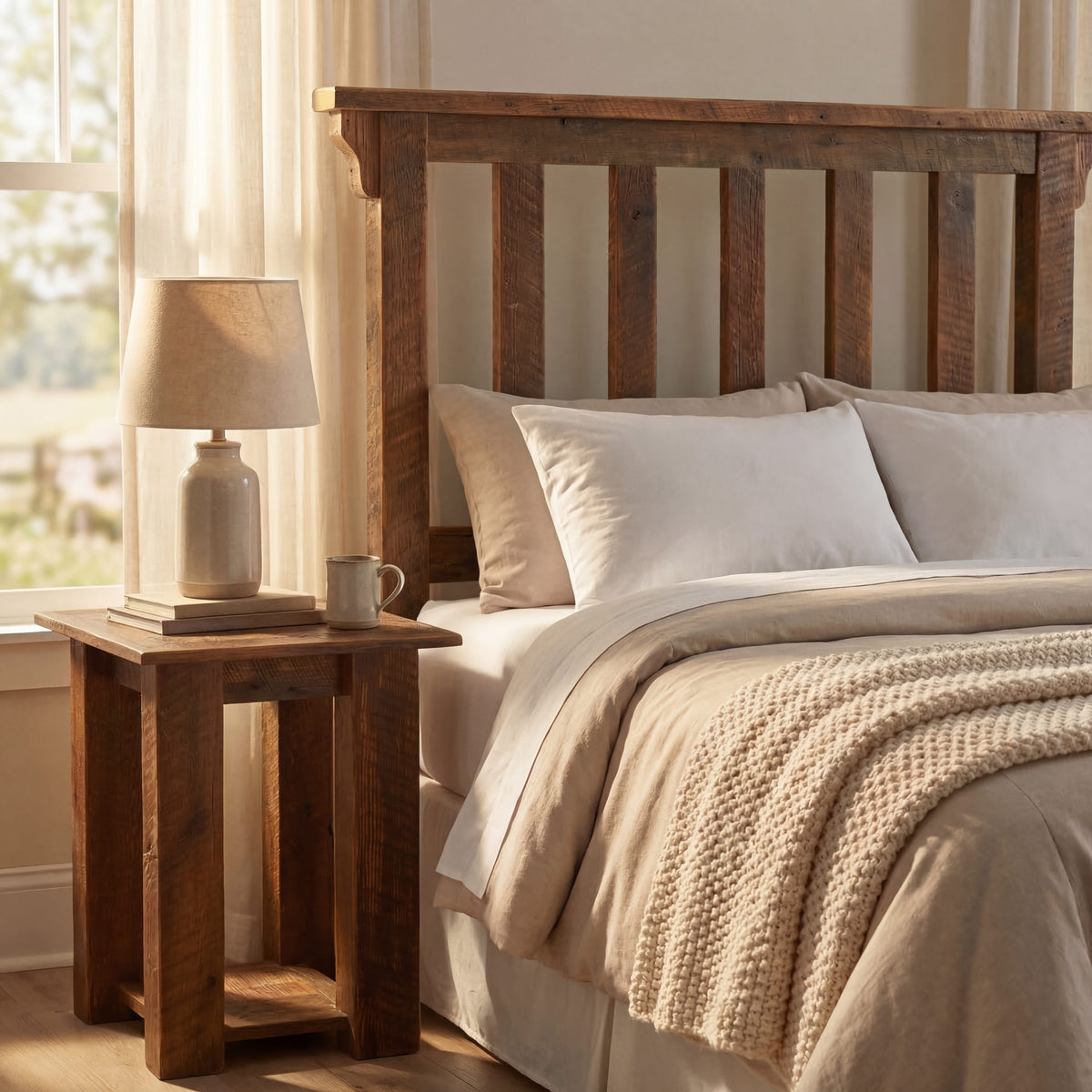 Barnwood Post Headboard