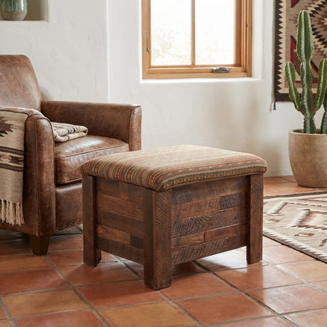 Barnwood Americana Storage Ottoman