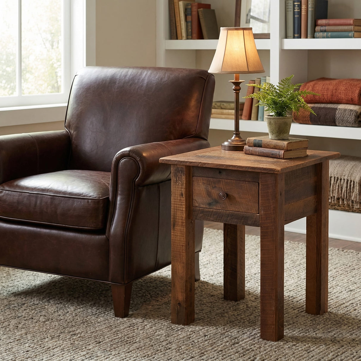 Barnwood 1 Drawer End Table