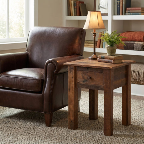Barnwood 1 Drawer End Table