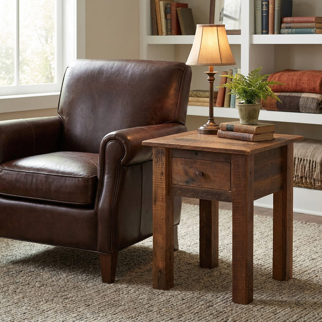 Barnwood 1 Drawer End Table