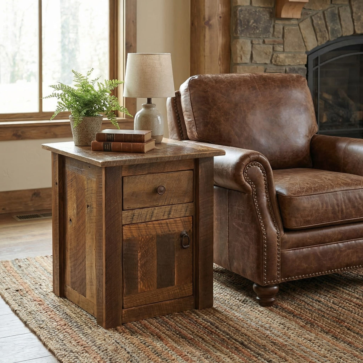 Barnwood - Hickory Enclosed End Table