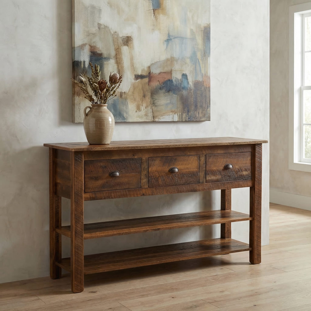 Barnwood Storage Console Table