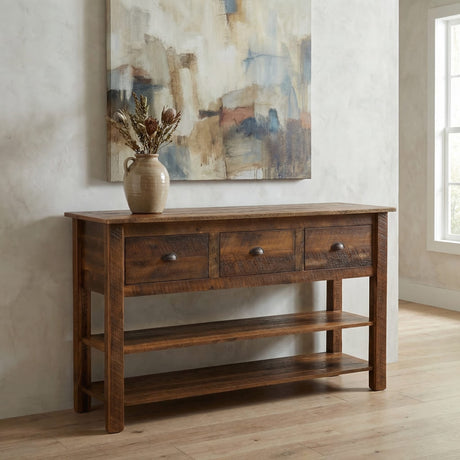Barnwood Storage Console Table