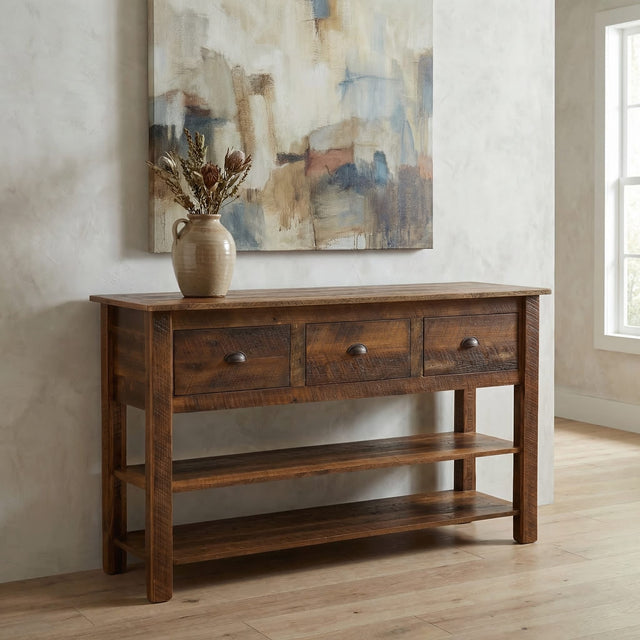 Barnwood Storage Console Table