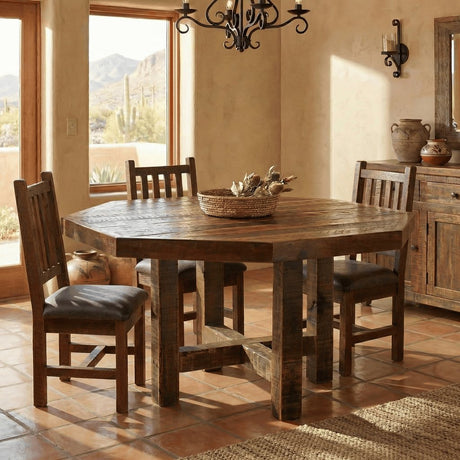 Barnwood Octagon Artisan Dining Table