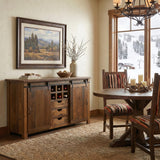 Barnwood Kitchen Sideboard with Wine Boxes