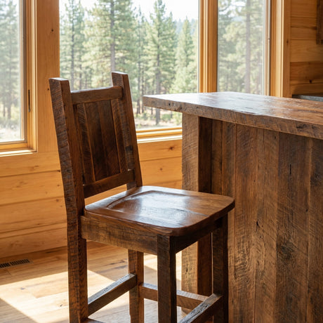 Barnwood Artisan Backed Counter Stool