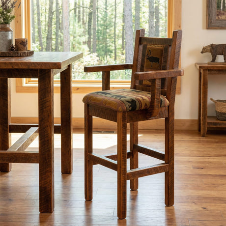 Barnwood Upholstered Barstools
