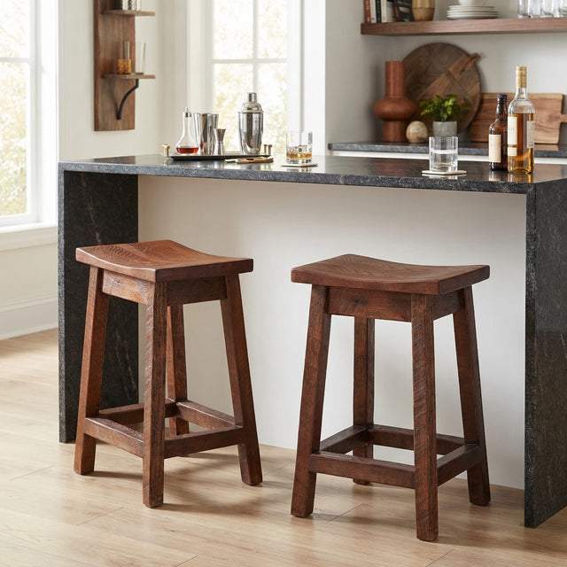 Barnwood Saddle Stool