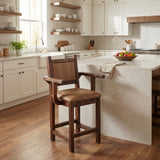 Barnwood Colonial Counter Stool With Arms