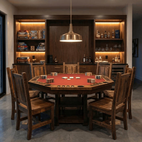 Barnwood 8-Sided Poker Table