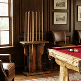 Barnwood Floor Pool Cue Rack