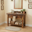 Barnwood Open Vanity With Drawers