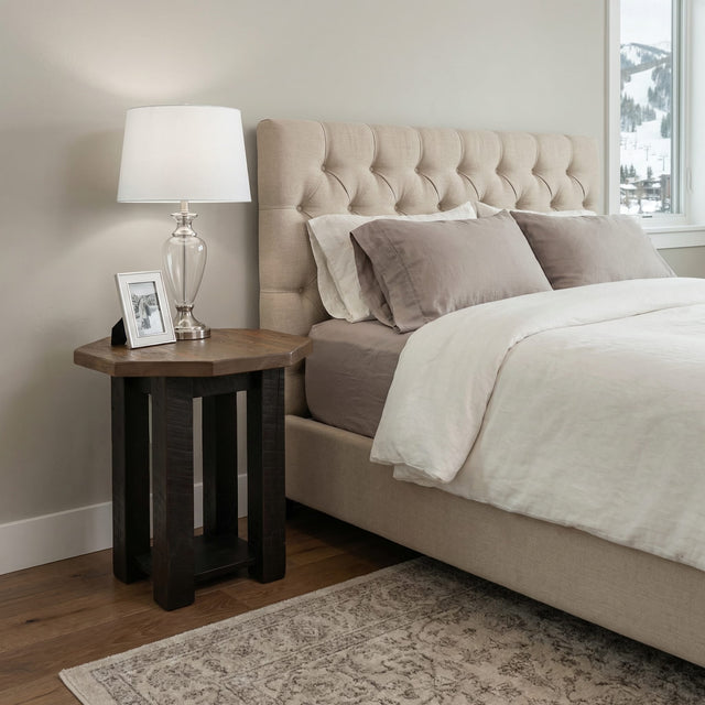 Rustic Home Octagon Bedside Table