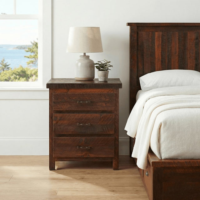 Rustic Home Three Drawer Nightstand