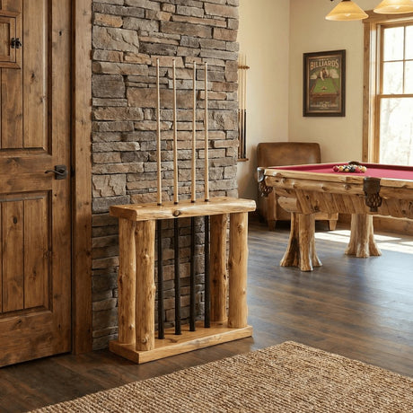 Cedar Pool Cue Rack