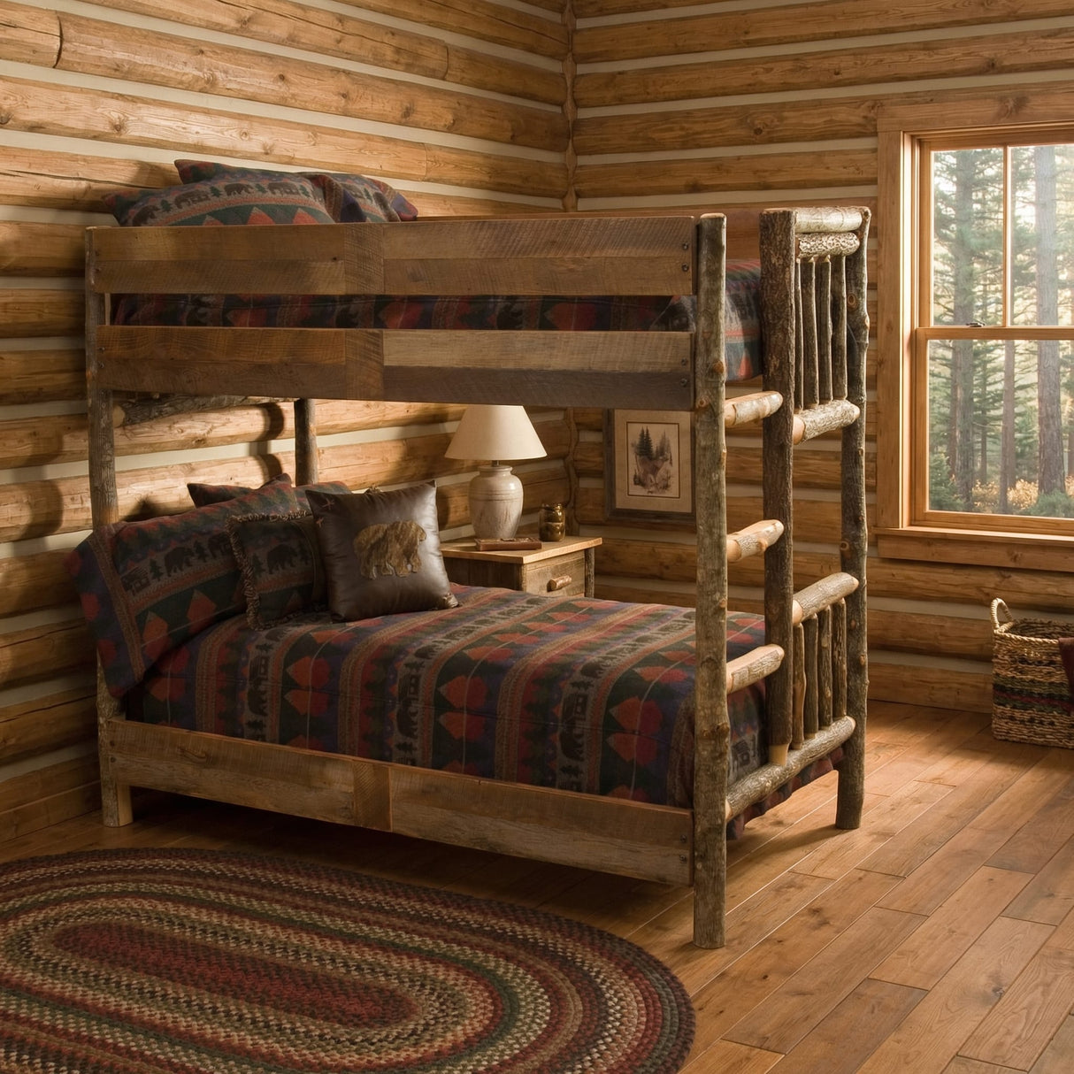Roanoke Tobacco Ladder Bunk Bed