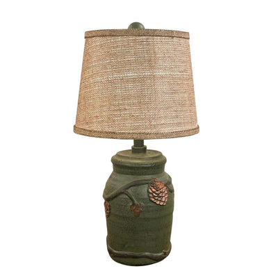 Green Pinecone Jug Table Lamp