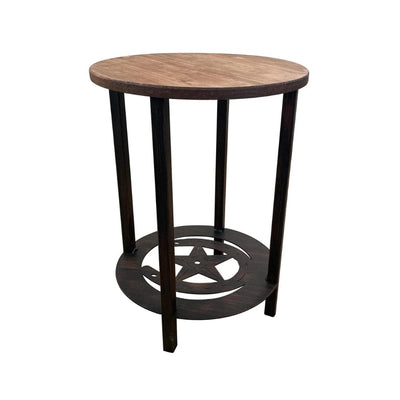 Horseshoe & Star Round End Table