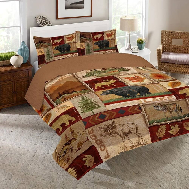 Mountain Lodge Rust Quilt Set