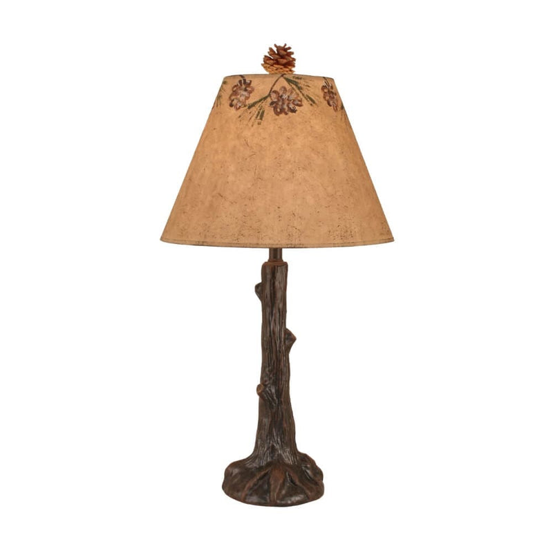 Mystic Pine Cone Tree Trunk Table Lamp