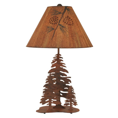 Pine Rust 3 Tree Table Lamp