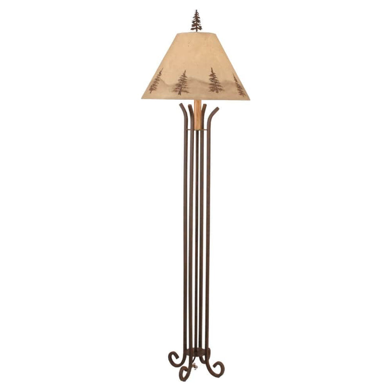 Pine Rust Tower Floor Lamp