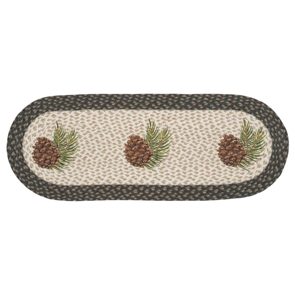 Pinecone Graphic Oval Table Runner