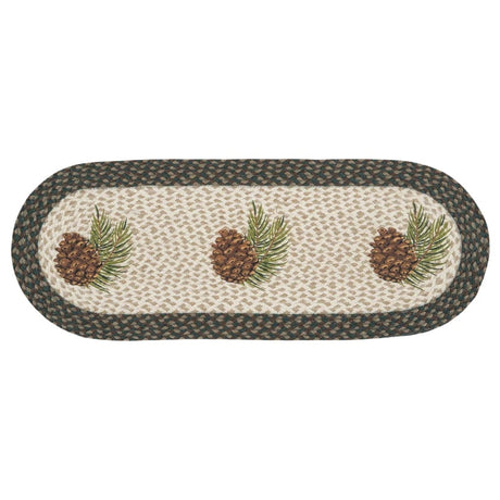 Pinecone Graphic Oval Table Runner