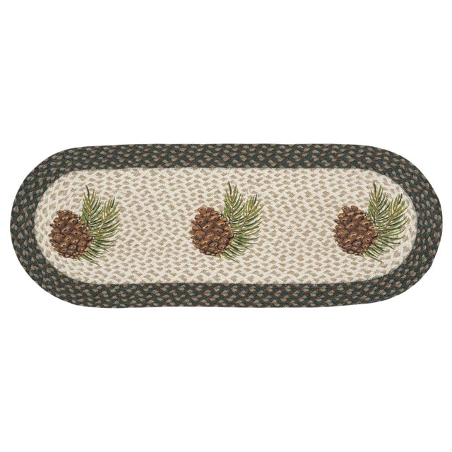 Pinecone Graphic Oval Table Runner