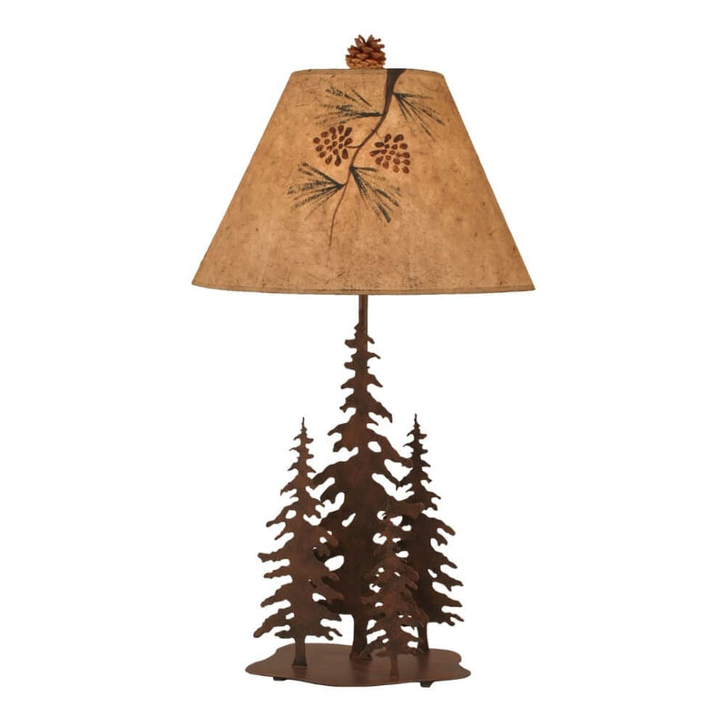 Quad Pine Rustic Table Lamp