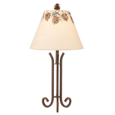Rust 3 Leg Pine Crown Accent Lamp