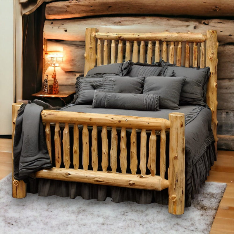 Small Spindle Cedar Log Bed