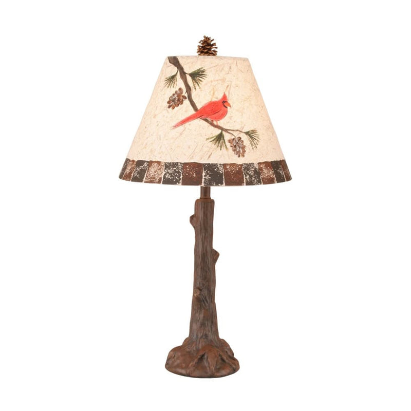Solo Cardinal Tree Trunk Table Lamp
