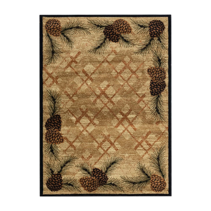 Spruce Tree Rug Spruce Border Area Rug | Cabin Place – The Cabin Place