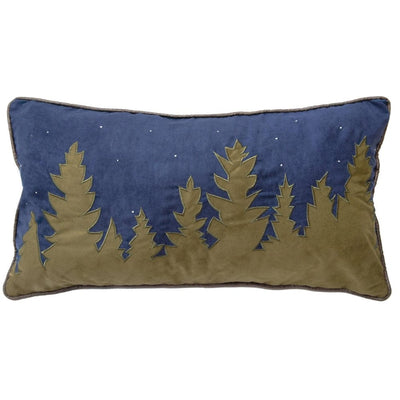 Starry Night Forest Pillow