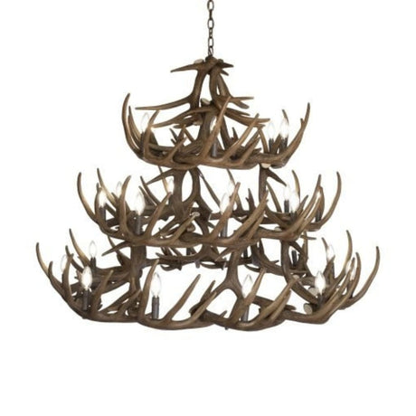 Whitetail 42 Pewter Antler Chandelier