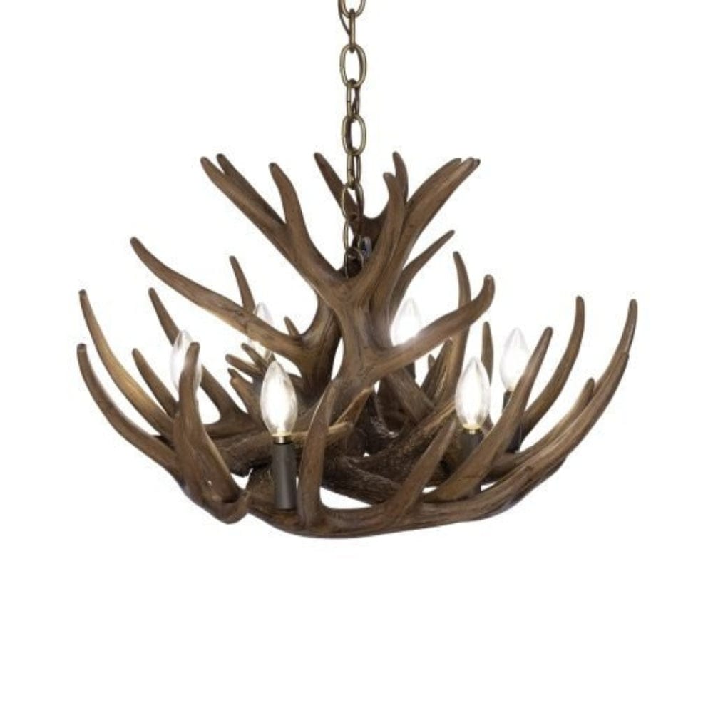 Whitetail 9 Pewter Antler Cascade Chandelier