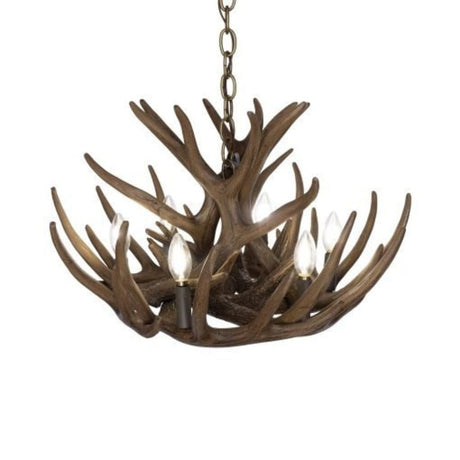 Whitetail 9 Pewter Antler Cascade Chandelier