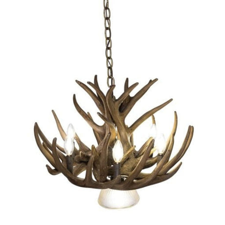 Whitetail 9 Pewter Antler Cascade Chandelier