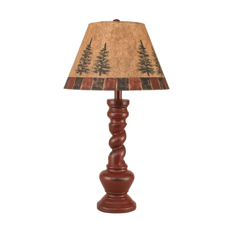 Weathered Red Forest Table Lamp