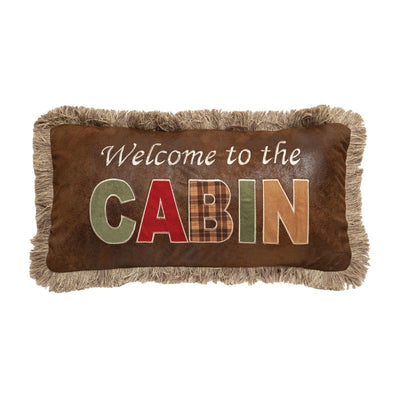 Welcome To The Cabin Fringe Pillow