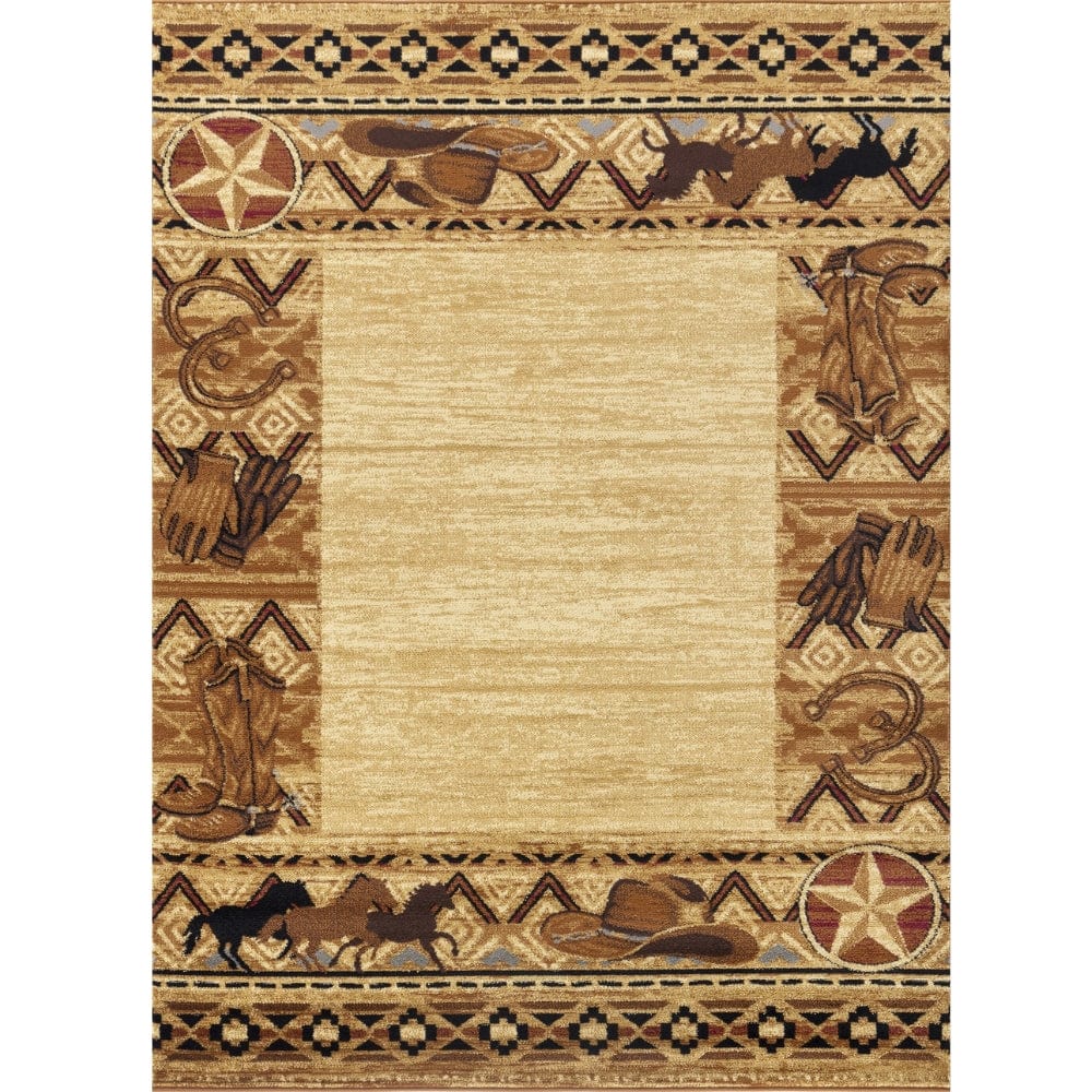 Western Commode Rug Western Match Border Area Rug | Cabin Place – The Cabin Place