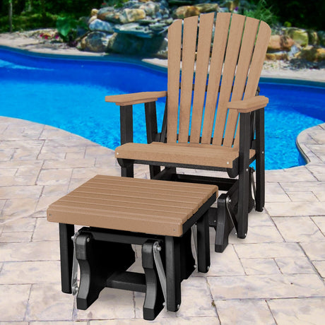 Premier Patio Fan Back Glider and Ottoman Glider