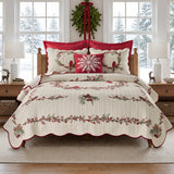 Cardinal Christmas Quilt Set