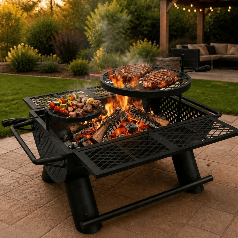 Backyard Wood-Burning Fire Pit & Grill
