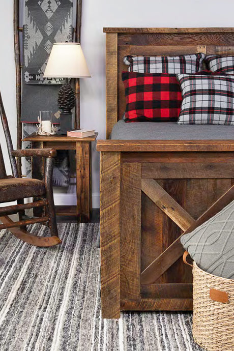 Barndoor Style Barnwood Bed